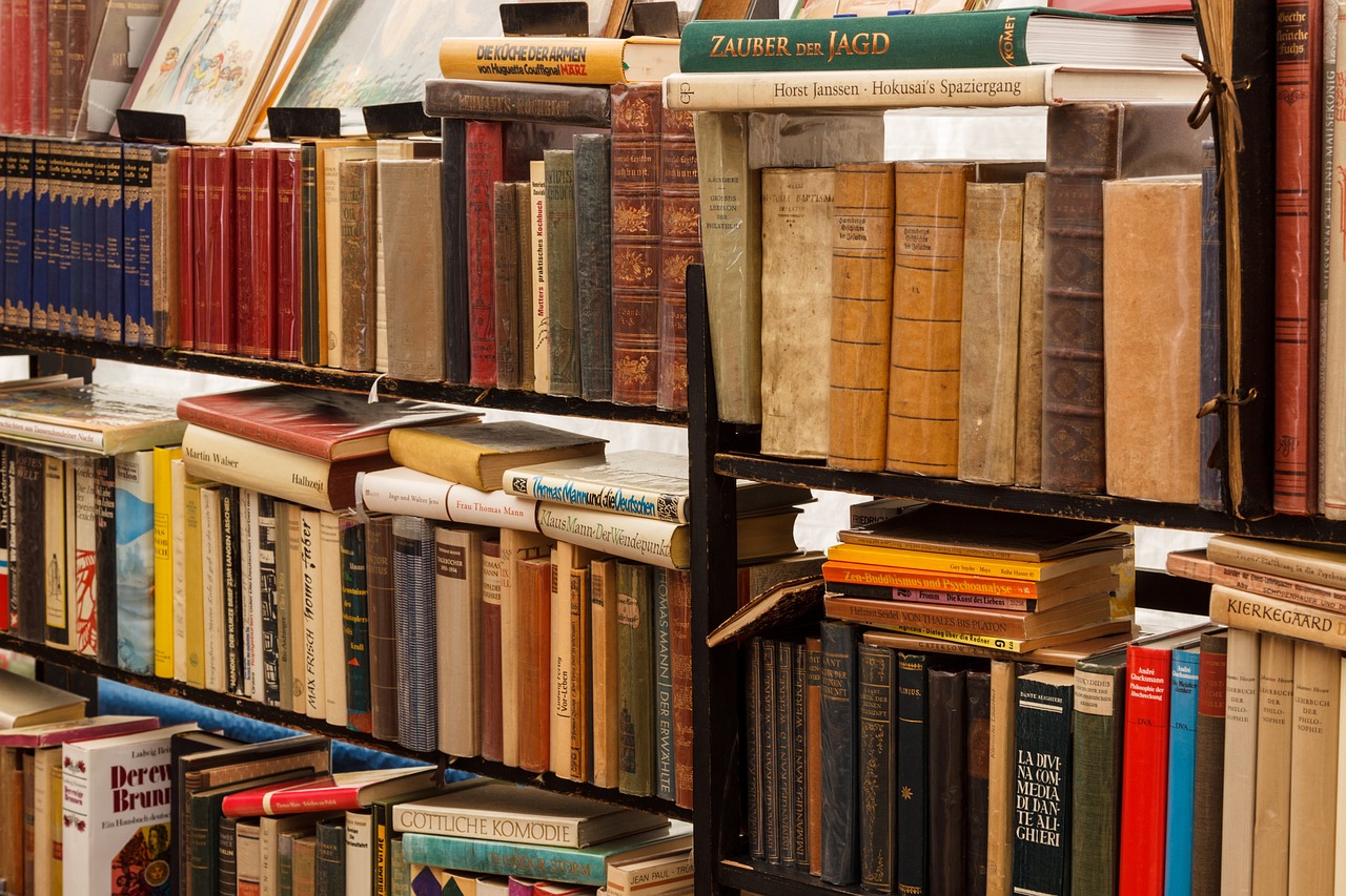 Фото старой книжной полки с редкими изданиями